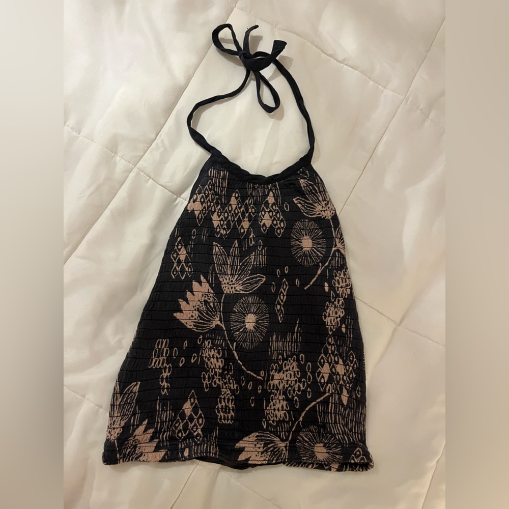 Urban Outfitters Backless Smocked High-Neck Top